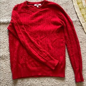 Red Cable knit Uniqlo Sweater